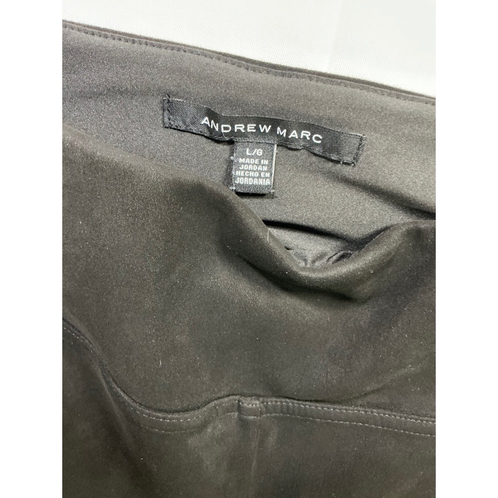 Andrew Marc Womens Black Faux Suede Pull On Leggings Seamed Front Size Large - Picture 2 of 6